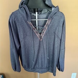 Women's Gray Hooded Top